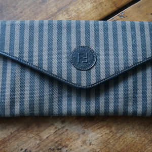 Fendi Vintage Grey and Black Clutch